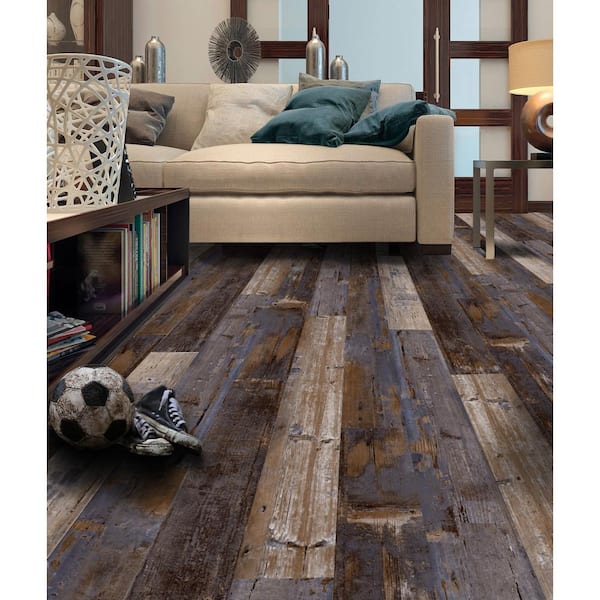 COLORS Glue Down Floor and Wall DIY Samba Wood Aged 6 in. x 36 in. Multi-Tonal Luxury Vinyl Plank (30 sq. ft./case)