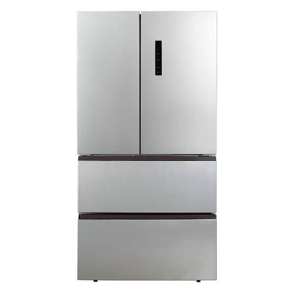 17.9 cu. ft. Countertop Depth Side-by-Side 4-French Door Refrigerator in VCM Stainless Steel Look