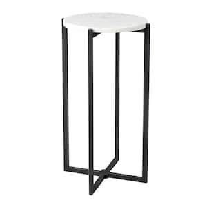 Sherwood 10 in. Black Round Marble Accent Table