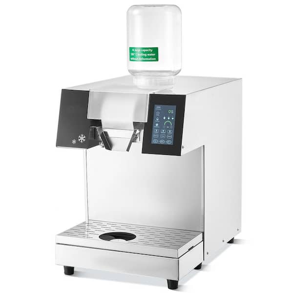 Commercial Snowflake Ice Machine, 6352 oz. /24 H Snowflake Ice Maker, Stainless Steel Snow Cone Machine Silver