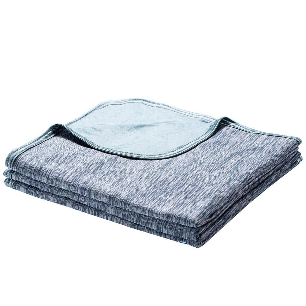 Afoxsos Blue Cooling Blanket with Mica Nylon and PE Fabric, King