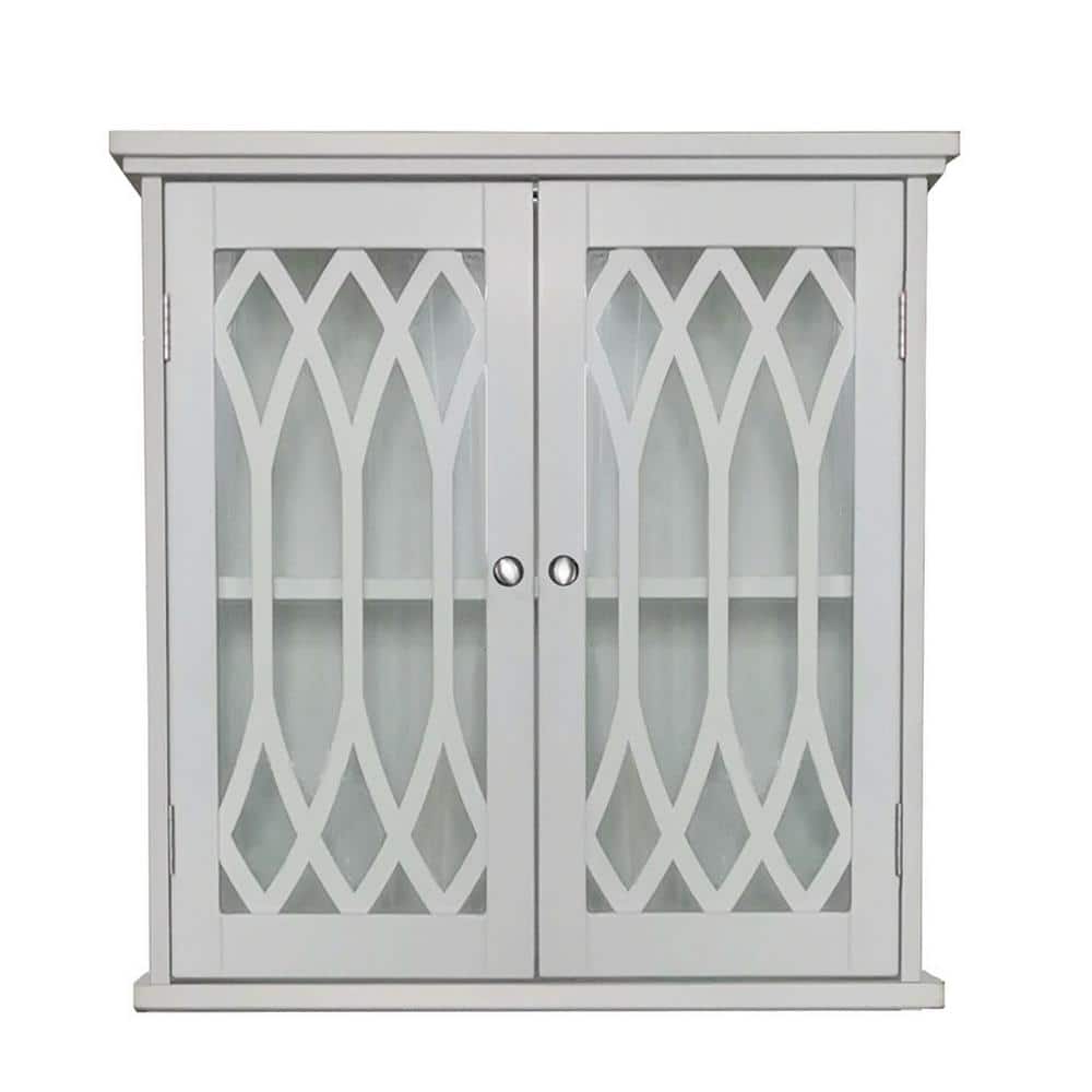 Signature Home 20 in. W x 20 in. H Valletta Wall Mounted White Wood and