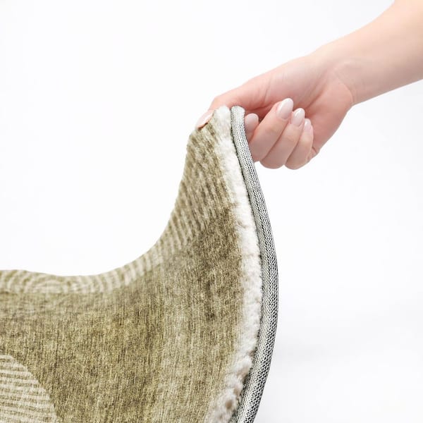 Dream Shag Premium Machine Washable Abstract ADS711 Taupe 3 ft. x 5 ft. Area Rug