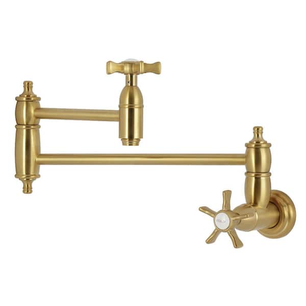 Hamilton Wall Mount Pot Filler Faucet in Brushed Brass