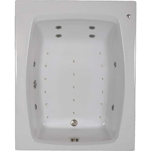 Comfortflo 60 in. Acrylic Rectangular Drop-in Combination Bathtub in Black
