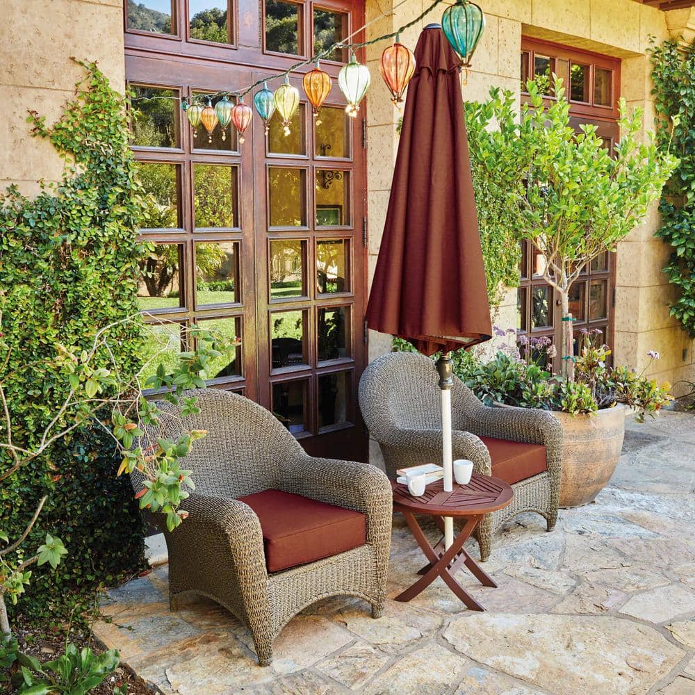 Heather Henna Red Water-Resistant Patio Chair Cushion