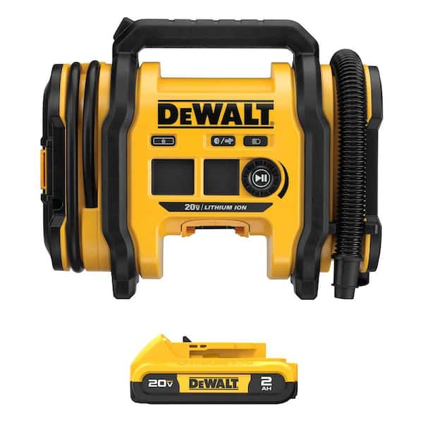 20-Volt MAX Lithium-Ion Cordless Electric Portable Inflator with 20-Volt MAX 2.0 Ah Battery