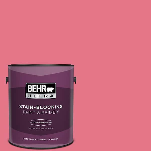 BEHR ULTRA 1 gal. #120B-6 Watermelon Pink Extra Durable Eggshell Enamel Interior Paint & Primer