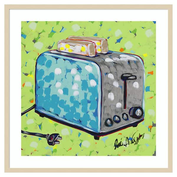 Amanti Art Kitchen Sketch Toaster by Jodi Augustine 33 in. W x 33 in. H. Wood Framed Wall Art Print Framed in Brown