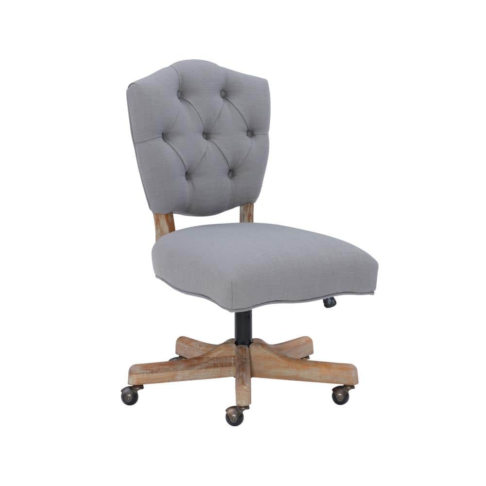 Carley Fabric Adjustable Height Swivel Office Desk Task Chair in Gray with 