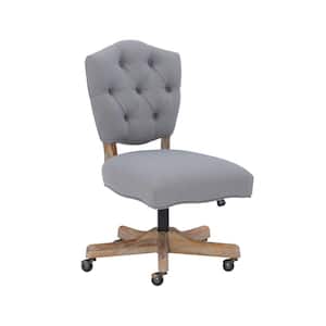 Carley Fabric Adjustable Height Swivel Office Desk Task Chair in Gray with Wheels