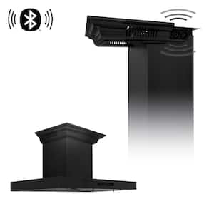 30 in. 400 CFM Ducted Modern Wall Mount Range Hood in Black Stainless with w/ Built-in CrownSound Bluetooth Speakers