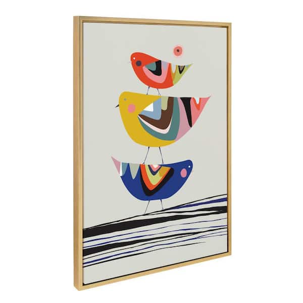 Kate and Laurel The Family Tree by Rachel Lee Framed Animal Canvas Wall Art Print 23.00 in. x 33.00 in.