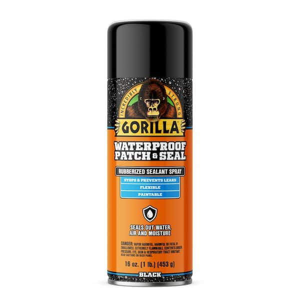 Gorilla 16 oz. Waterproof Patch and Seal Spray Paint in Black (6-pack)