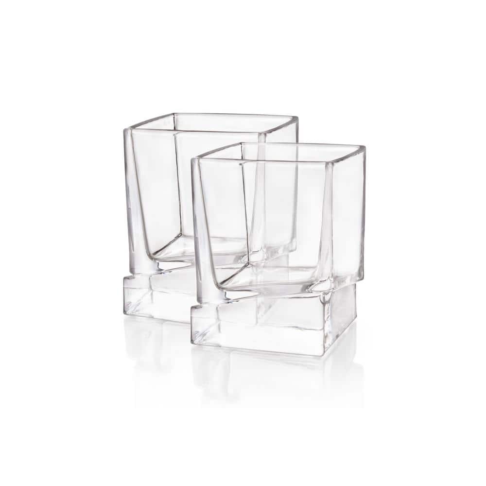 JoyJolt Carre Translucent Shatter Resistant Whiskey Glass Set of 4