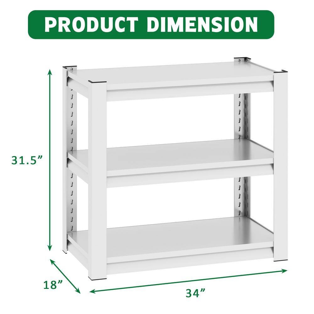 White Adjustable 3-Tier Metal Aquarium Stand with Shelves