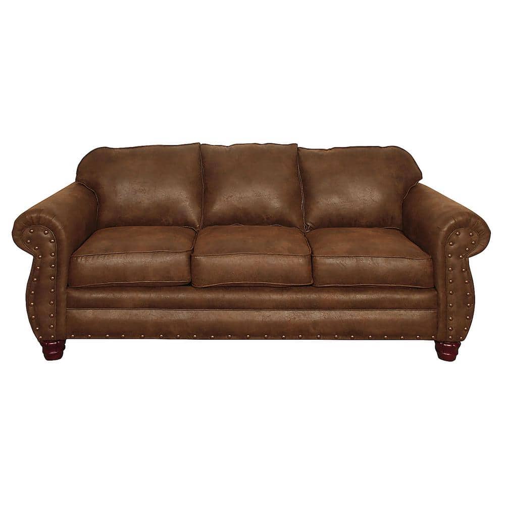 Sedona 88 in. Brown Pinto Microfiber Queen Size 3-Seat Sofa Bed