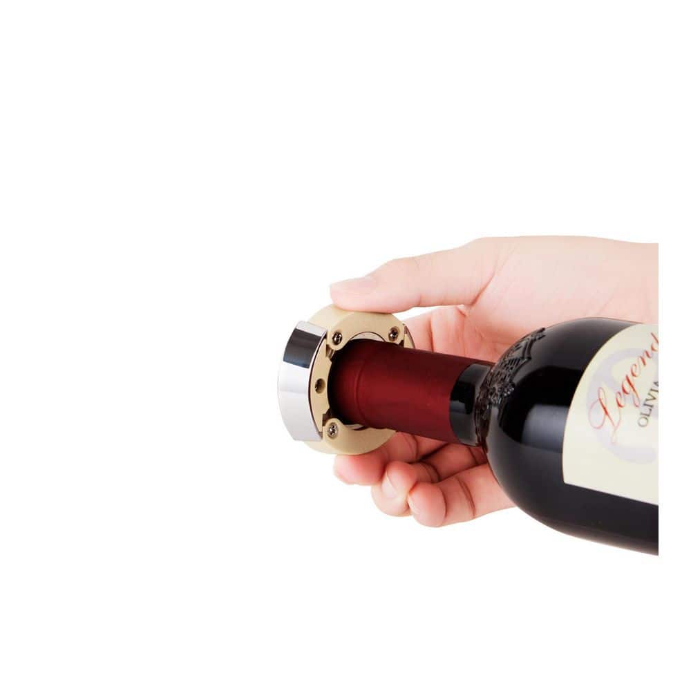 Gold Glossy Electric Wine Opener with Foil Cutter and Stopper