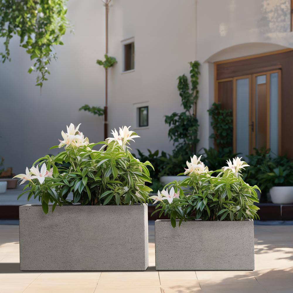 Sapcrete Modern 12in., 16.5in. High Large Tall Elongated Square Stone