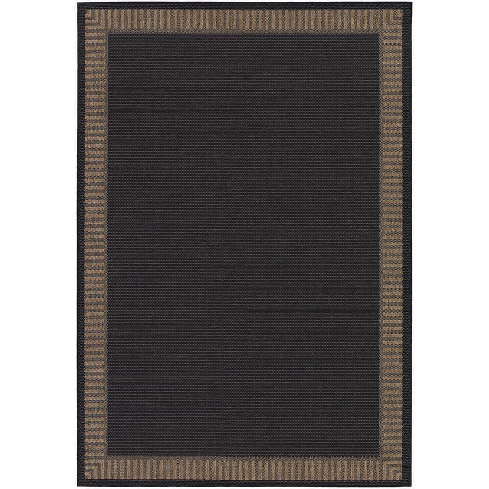 Recife Black and Cocoa Rectangular Polypropylene Indoor/Outdoor Rug