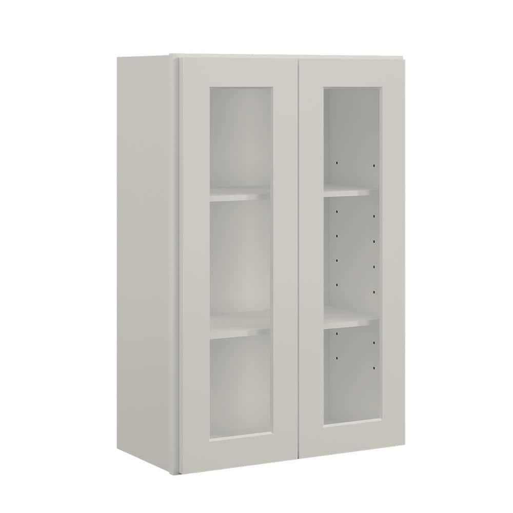 24 in. W x 12 in. D x 36 in. H in Shaker Dove Plywood Ready to Assemble Wall Cabinets with Shelf without Glass price history on PriceWatchPro