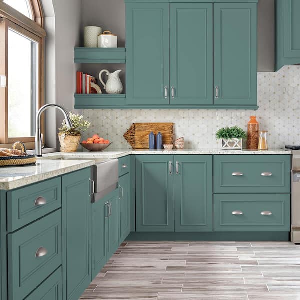 1 qt. #ECC-60-3 Pool Tide Satin Enamel Interior/Exterior Cabinet, Door & Trim Paint