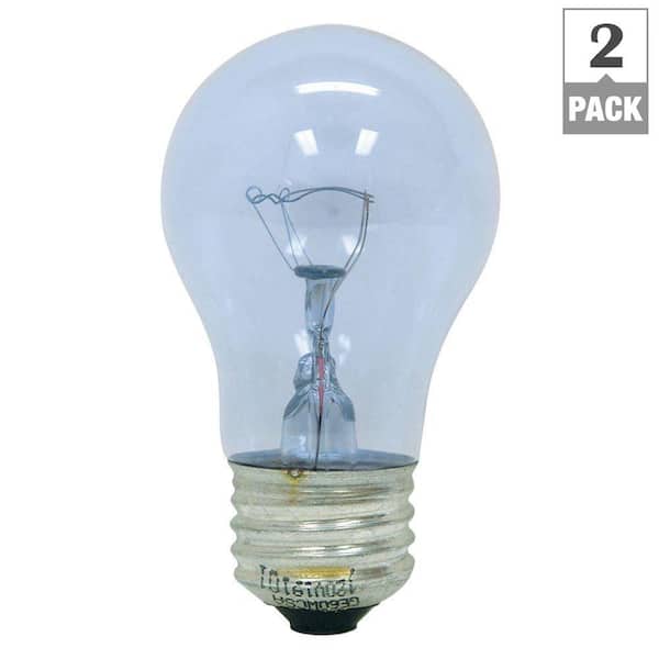 GE Reveal 60-Watt Incandescent A15 Ceiling Fan Clear Light Bulb (2-Pack)