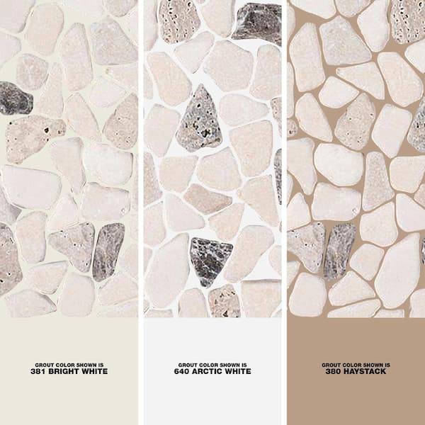 Jeffrey Court Creama River Rock 10.75 in. x 10.75 in. x 10 mm Marble Mosaic Wall Tile Jeffrey Court Creama River Rock 10.75 in. x 10.75 in. x 10 mm Marble Mosaic Wall Tile