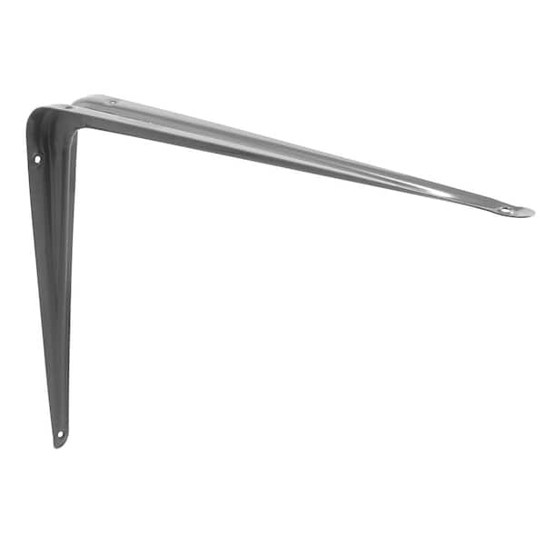 Shelf Brackets, 12-in. x 14-in., Stamped Steel, Gray Enamel Finish (2-pack)