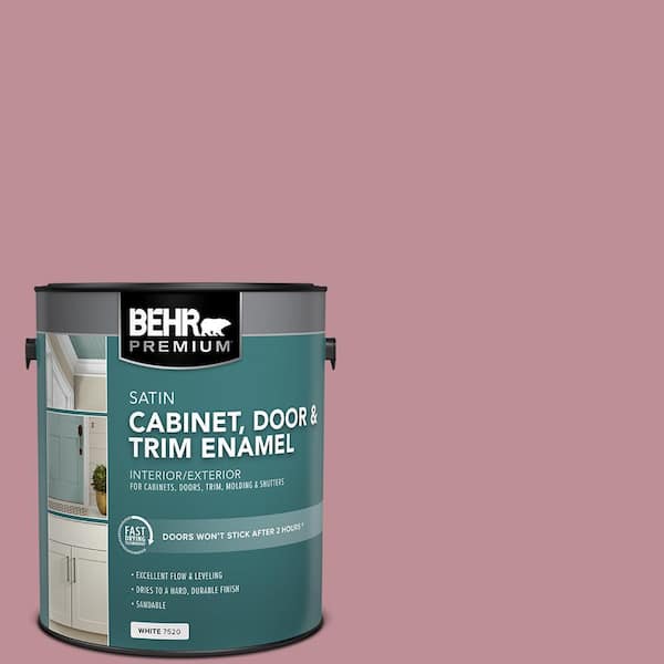 BEHR PREMIUM 1 gal. #S130-4 Cherry Juice Satin Enamel Interior/Exterior Cabinet, Door & Trim Paint