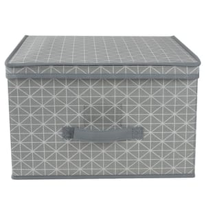 10 in. H x 16 in. W x 16 in. D Gray Fabric Cube Storage Bin