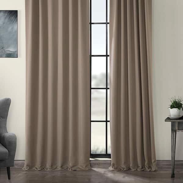 Panel Single Furnishings & Fabrics 84 Polyester Rod - Tab with Home Pocket Depot L Curtain Back Exclusive Formal Room The in. in. Darkening x W - 50 BOCH-2018111-84 Curtain Taupe
