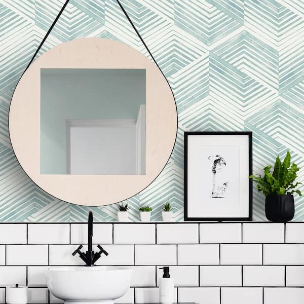 Geo Movement Chambray Peel and Stick Wallpaper