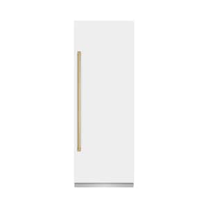 30 in. 16.7 cu. ft. Freezerless Column Refrigerator in Matte White with Graphite Gray Interior and Polished Gold Accents