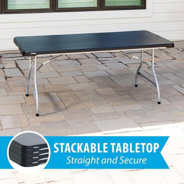 Lifetime 28-Piece Black Stackable Folding Table Set 80440