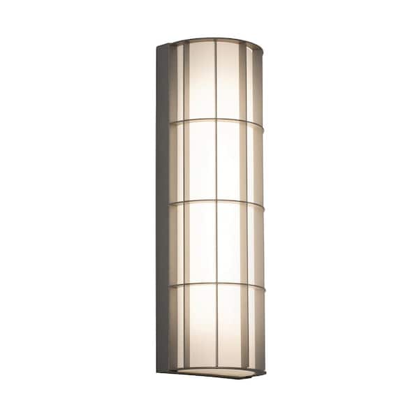 AFX Broadway 19 in. Textured Grey Integrated LED Outdoor Wall Lantern Sconce