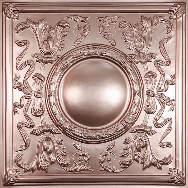 Ceilume Bella Faux Copper 2 ft. x 2 ft. Lay-in or Glue-up Ceiling Panel (Case of 6)