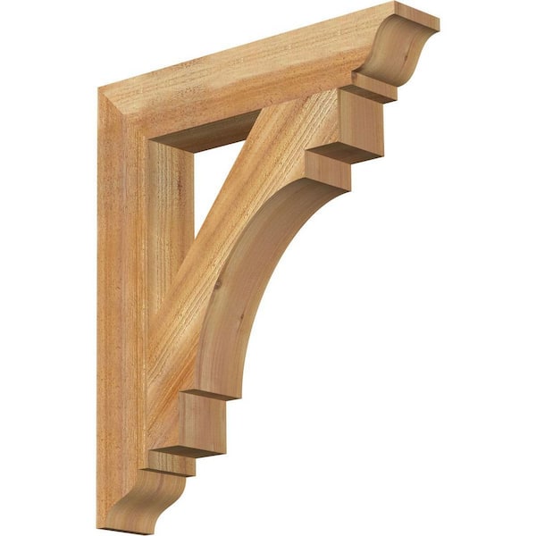 Ekena Millwork 4 in. x 26 in. x 22 in. Western Red Cedar Merced Traditional Rough Sawn Bracket