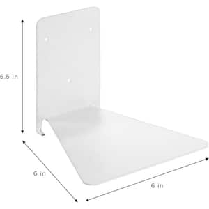 6 in. x 6 in. x 5.5 in. White Metal Wall Mounted Invisible Floating Bookshelves