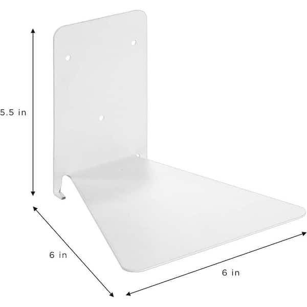 Sorbus 6 in. x 6 in. x 5.5 in. White Metal Wall Mounted Invisible Floating Bookshelves