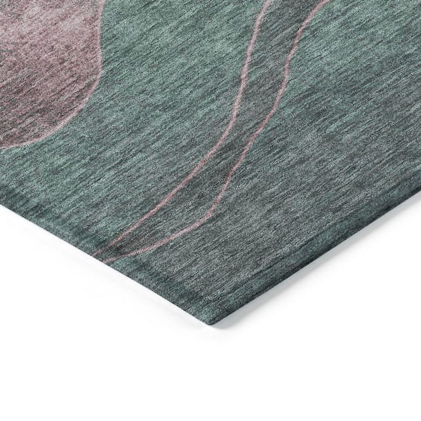 Chantille Machine Washable Indoor/Outdoor Abstract ACN1892 Sage 8 ft. x 8 ft. Round Rug