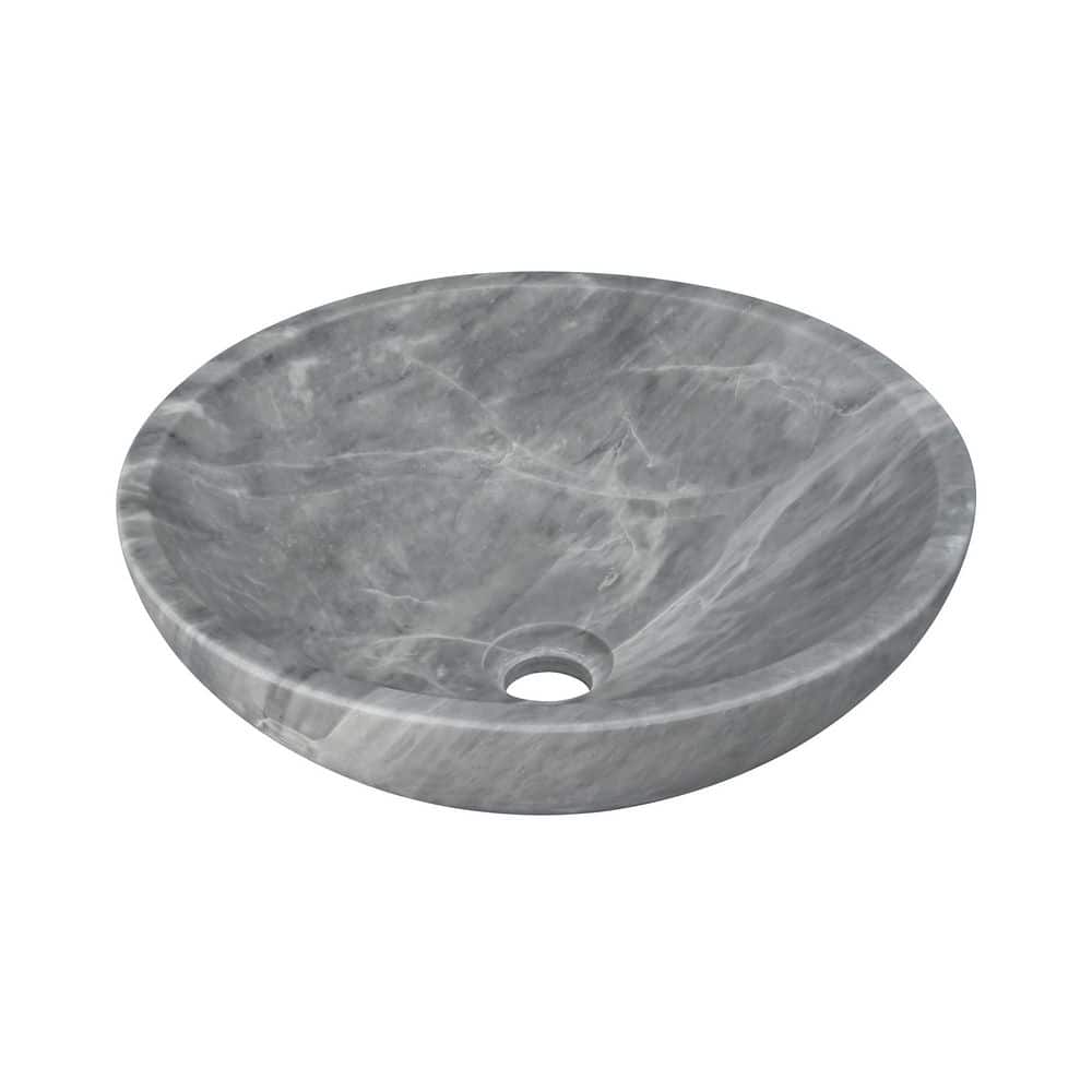 Carrara Gray Vessel Bathroom Sink 15.7 in. x 5.9 in. Semi-Polished Natural Stone price history on PriceWatchPro