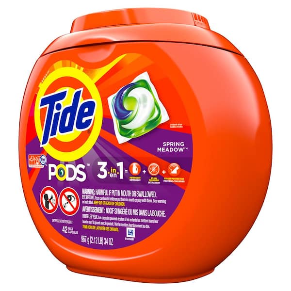 Tide PODS Laundry Detergent Soap PODS, High Efficiency (HE), Spring Meadow  Scent, 96 Count