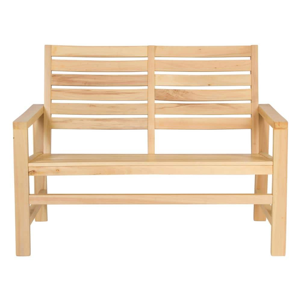 Shine Company 40 In Contemporary Wood Outdoor Garden Bench In Vanilla 4224va The Home Depot