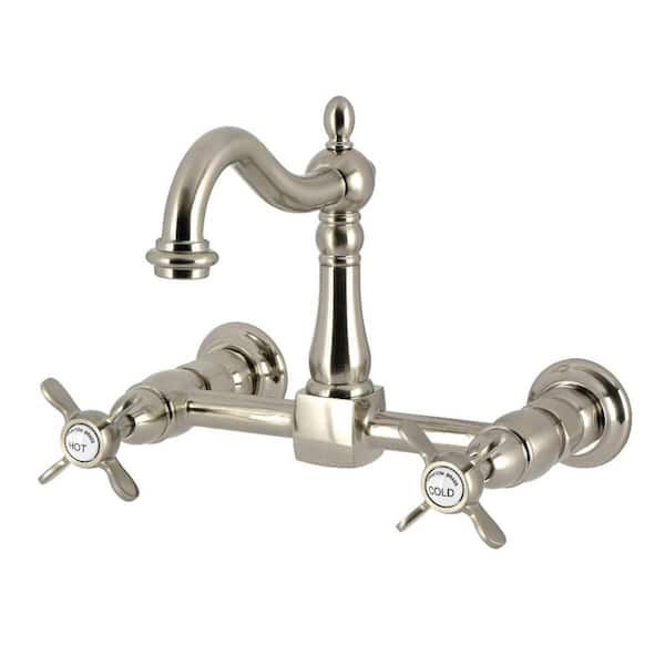 Essex 2-Handle Bridge Kitchen Faucet in Brushed Nickel