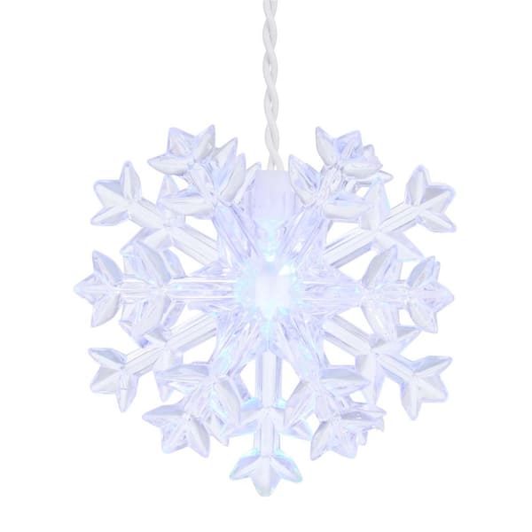 Arctic Enchantment Light Blue & White Embroidered Snowflake Square