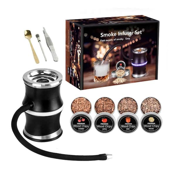 Electric Whiskey Smoker Kit with 3 Light Modes,Bourbon Smoker Kit, 4Wood Chips for Men,Dad,Husband