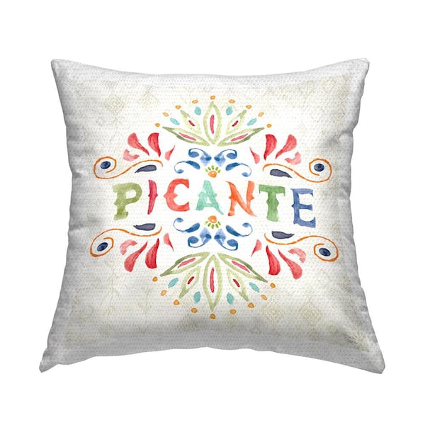 Stupell Industries Picante with Pattern Multi-Color Square Outdoor Throw Pillows