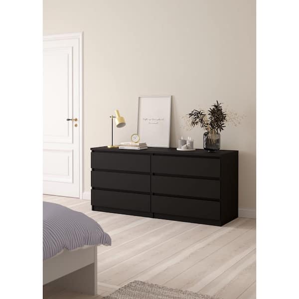 Tvilum Scottsdale Black 6-Drawer 60.55 in. Wide Dresser 70296Ugmgm