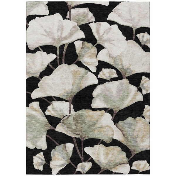 Chantille Machine Washable Indoor/Outdoor Abstract ACN2405 Black 5 ft. x 7 ft. 6 in. Area Rug